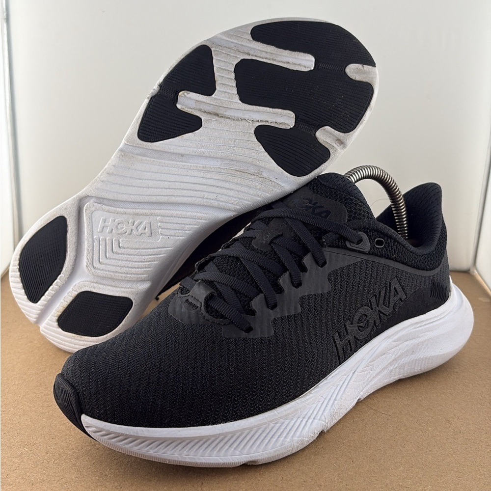 Hoka One One Solimar 1123074 BWHT Running Shoes Black White Men 7D